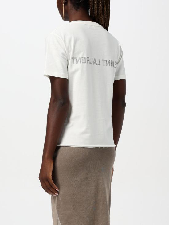 25SS 생로랑 반팔 티셔츠 665234Y37AW 9744 Natural - SAINT LAURENT