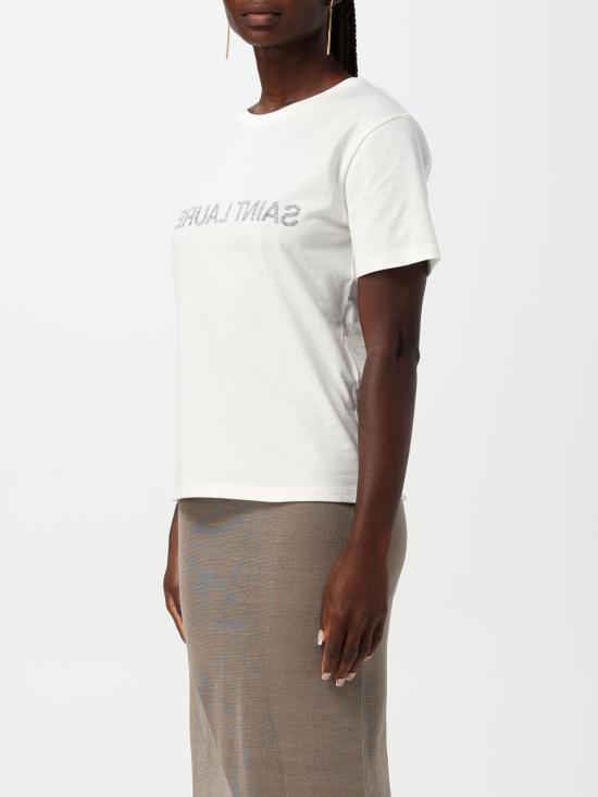 25SS 생로랑 반팔 티셔츠 665234Y37AW 9744 Natural - SAINT LAURENT