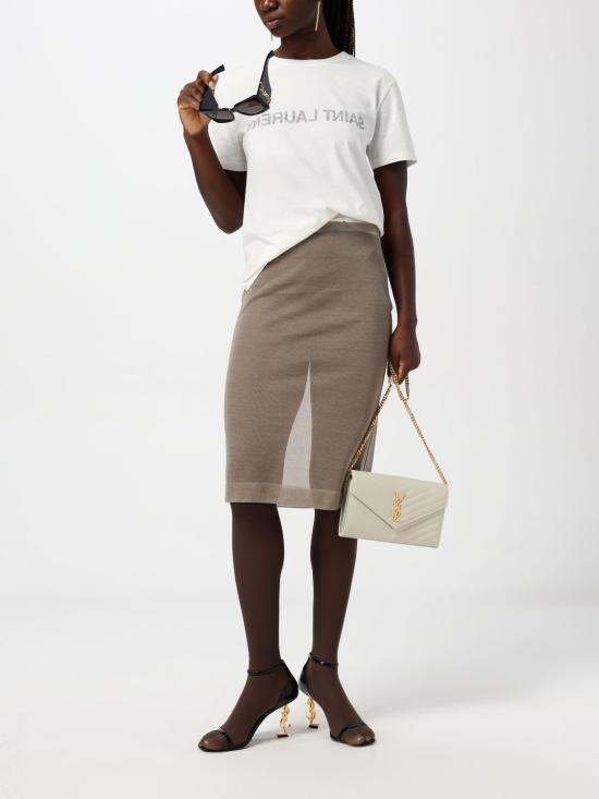 25SS 생로랑 반팔 티셔츠 665234Y37AW 9744 Natural - SAINT LAURENT