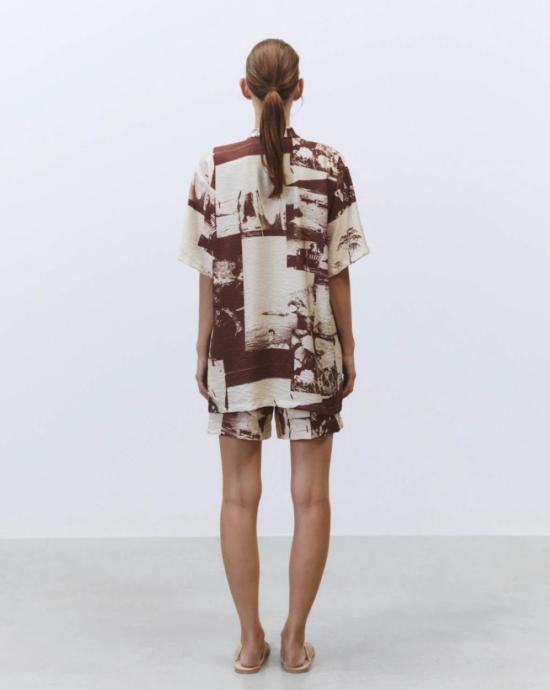  알리지 블라우스 알리시 포토 프린트 셔츠 - ALYSI