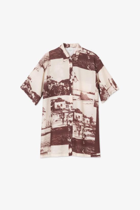  알리지 블라우스 알리시 포토 프린트 셔츠 - ALYSI