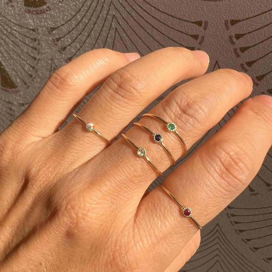  제니 권 디자인스 반지 제니 권 디자인 라운드 에메랄드 문 드롭 링 - JENNIE KWON DESIGNS