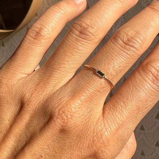  제니 권 디자인스 반지 제니 권 디자인 바게트 블루 사파이어 문 드롭 링 - JENNIE KWON DESIGNS