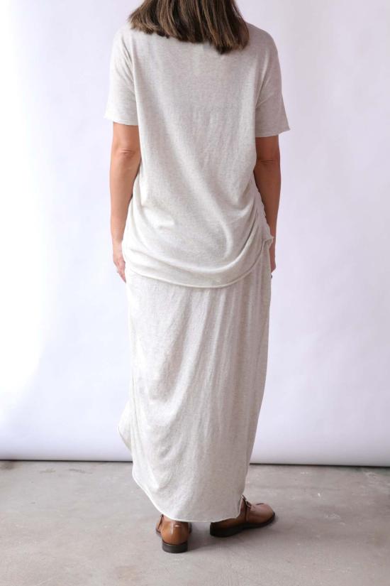  로렌 마누지안 롱 스커트 드레이프 스커트 마블 - LAUREN MANOOGIAN