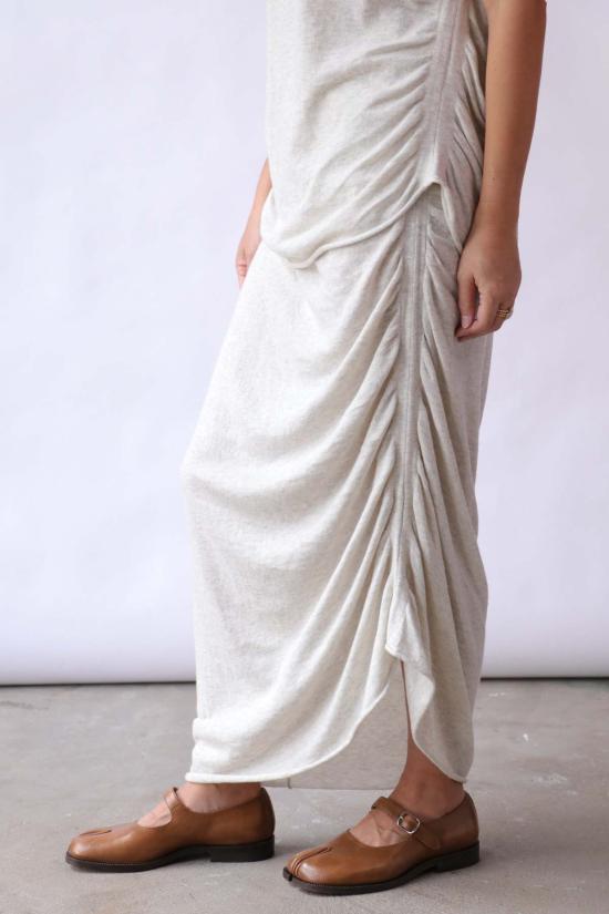  로렌 마누지안 롱 스커트 드레이프 스커트 마블 - LAUREN MANOOGIAN