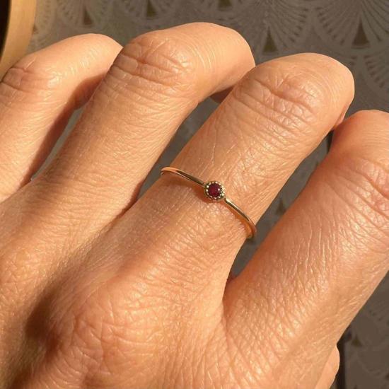  제니 권 디자인스 반지 제니 권이 디자인한 라운드 루비 문 드롭 링 - JENNIE KWON DESIGNS