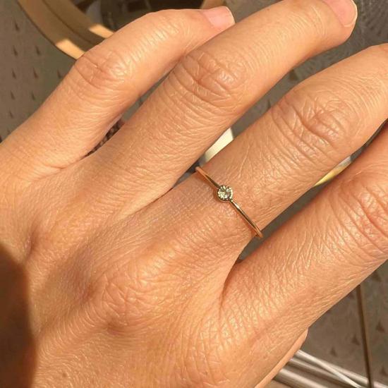  제니 권 디자인스 반지 제니 권 디자인 라운드 그린 사파이어 문 드롭 링 - JENNIE KWON DESIGNS