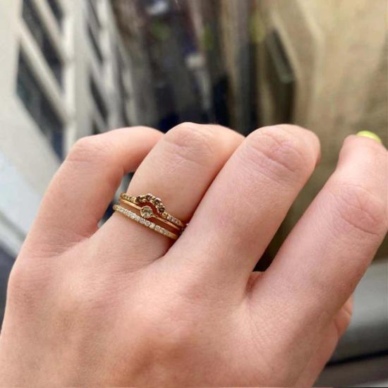  제니 권 디자인스 반지 제니 권 디자인 라운드 그린 사파이어 문 드롭 링 - JENNIE KWON DESIGNS