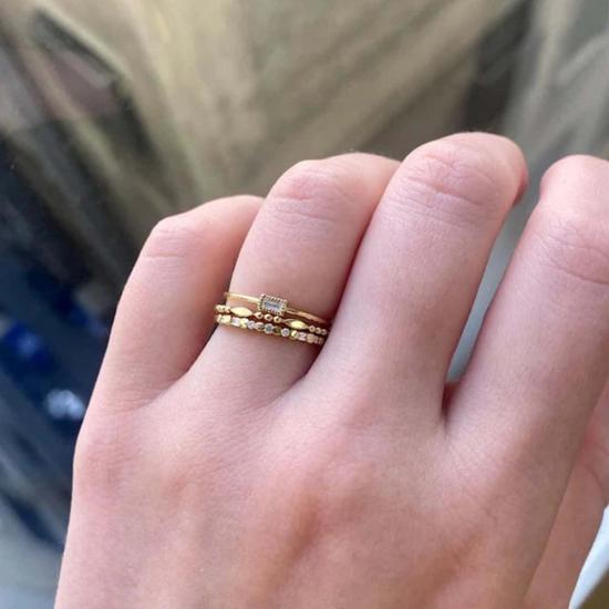  제니 권 디자인스 반지 제니 권 디자인 바게트 다이아몬드 문 드롭 링 - JENNIE KWON DESIGNS