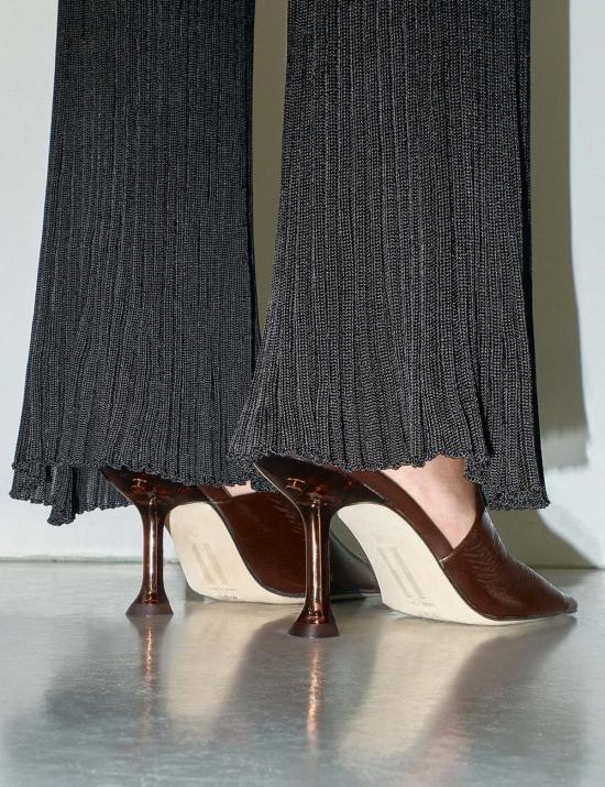  미스타 뮬/슬리퍼 미리 뮬 브라운 - MIISTA