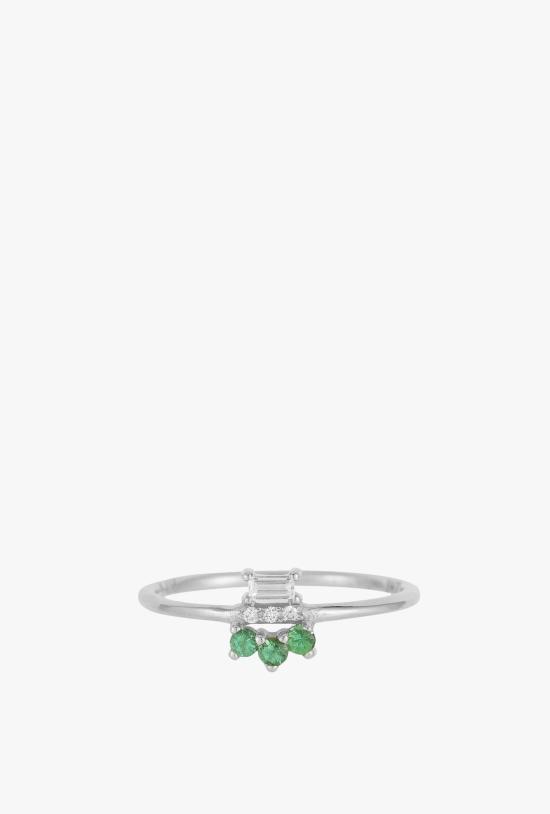  제니 권 디자인스 반지 제니 권 디자인 에메랄드 바게트 레이스 링 - JENNIE KWON DESIGNS