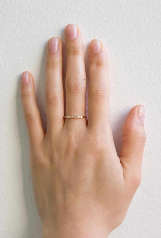  제니 권 디자인스 반지 제니 권 디자인 바게트 도트 링 - JENNIE KWON DESIGNS