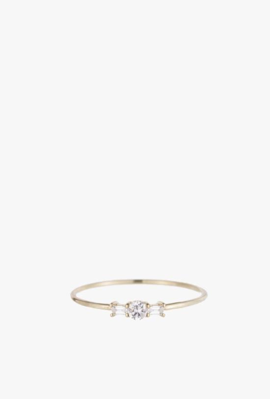  제니 권 디자인스 반지 제니 권, 라운드 다이아몬드 바게트 위스퍼 링 디자인