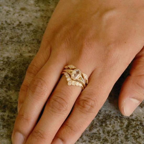  제니 권 디자인스 반지 제니 권 디자인 다이아몬드 인터메조 아치 밴드 링