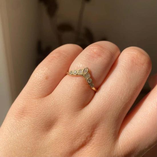  제니 권 디자인스 반지 제니 권 디자인 다이아몬드 인터메조 아치 밴드 링 - JENNIE KWON DESIGNS