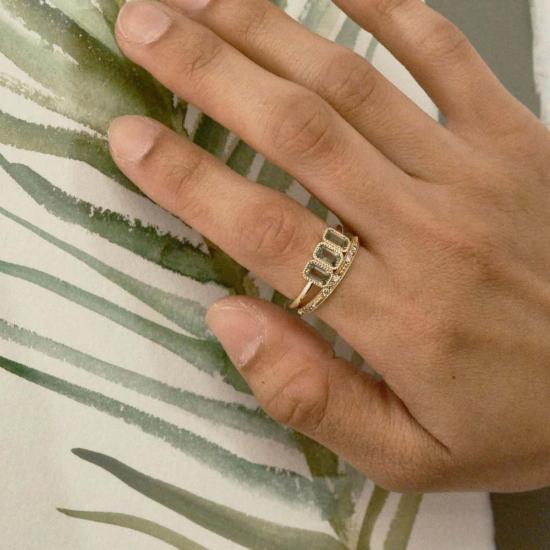  제니 권 디자인스 반지 제니 권, 그린 사파이어 캄파나  디자인