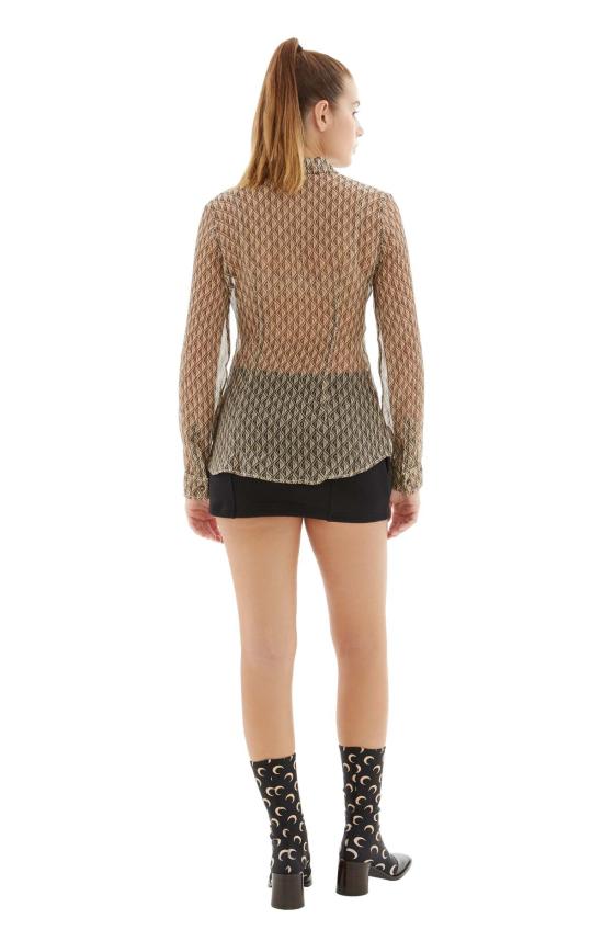  마린세르 블라우스 문 디아망 실크  베이지 - MARINE SERRE