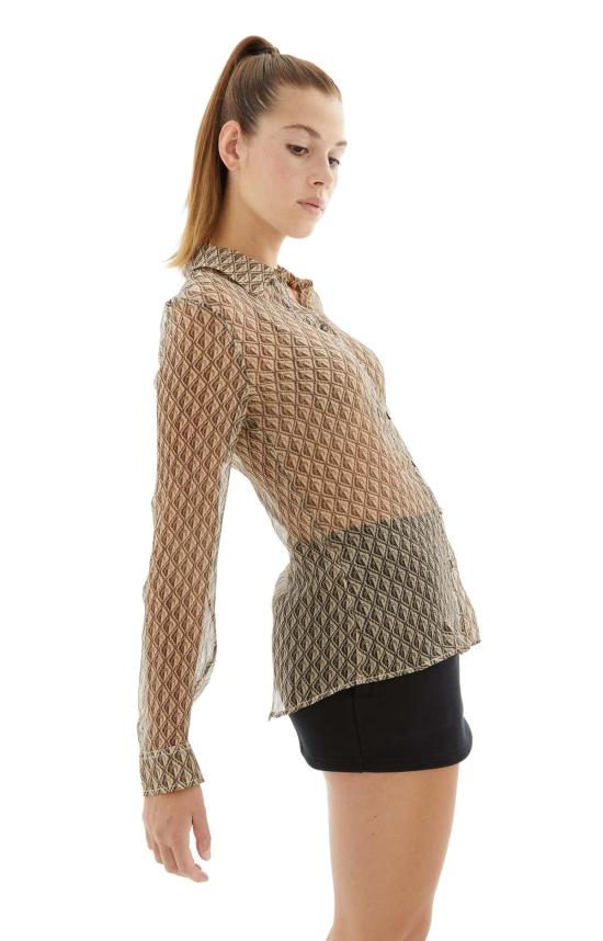  마린세르 블라우스 문 디아망 실크  베이지 - MARINE SERRE