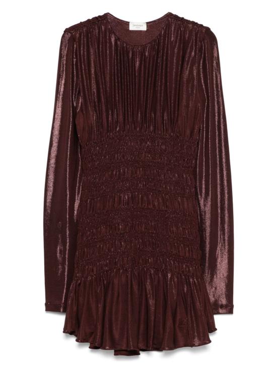 25SS 생로랑 숏 원피스 821513 Y37XF6164 BORDEAUX BRILLANT