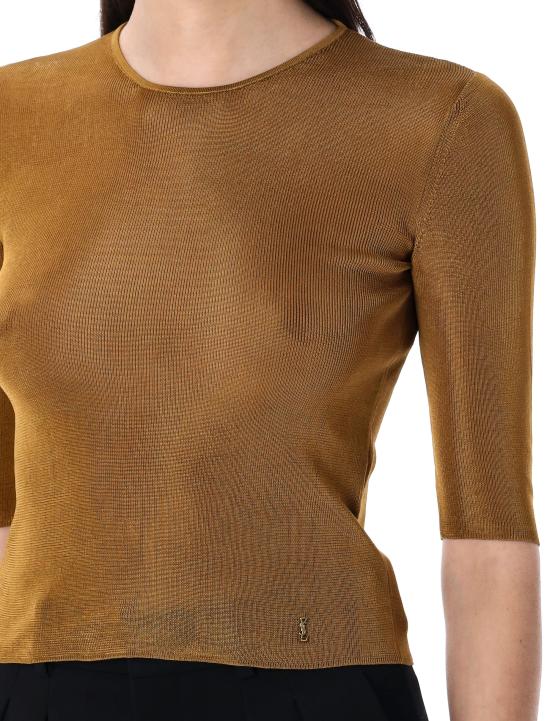 25SS 생로랑 반팔 티셔츠 819910Y75WA 8092 MORDORE BEIGE - SAINT LAURENT