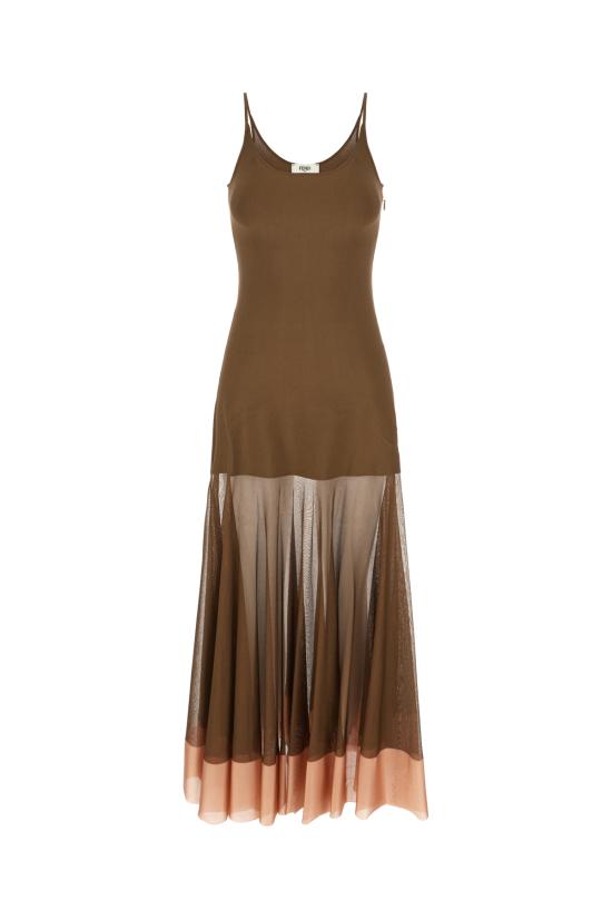 25SS 펜디 롱 원피스 FZDD39AUHR F1RXA BROWN PINK