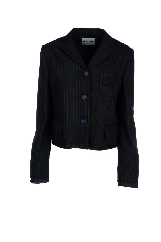 25SS 미우미우 자켓 MH178316FA F0002 NERO GESSATO