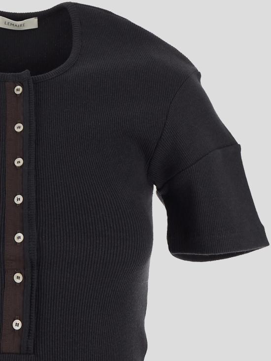 25SS 르메르 반팔 티셔츠 TO1350 LJ1030BK995 Jet black - LEMAIRE