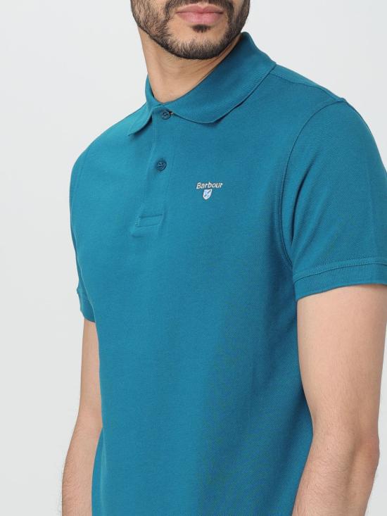 25FW 바버 폴로 티셔츠 MML0012 AQ72 Blue 1 - BARBOUR