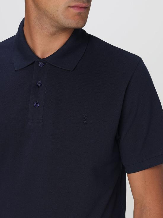 25FW 생로랑 카산드라 피케 폴로 셔츠 798944Y37HC 4140 Navy - SAINT LAURENT