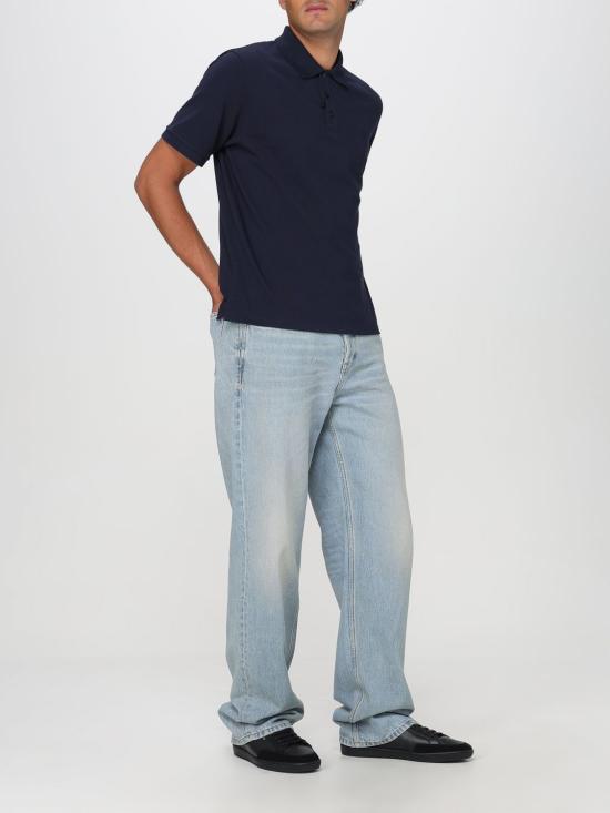 25FW 생로랑 카산드라 피케 폴로 셔츠 798944Y37HC 4140 Navy - SAINT LAURENT