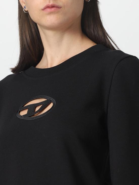 25FW 디젤 F 슬리미 Od 컷아웃 로고 크롭 스웨트셔츠 A099310GRAC 9XX Black - DIESEL