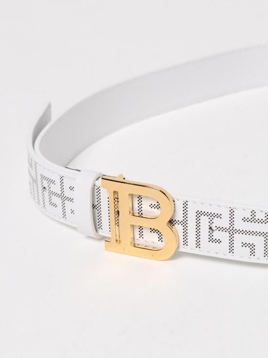 25FW [키즈] 발망 벨트 BW0Q31Z0847 100OR White - BALMAIN