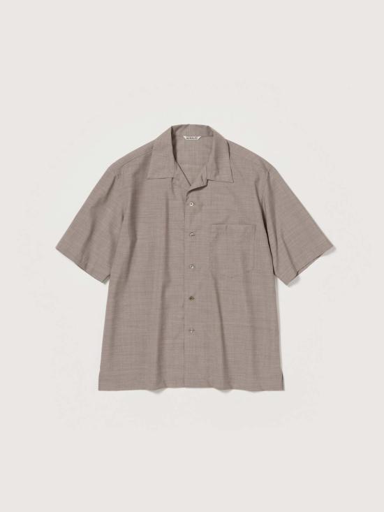  오라리 반팔 셔츠 오랄리 슈퍼파인 트로피컬 울 오픈 칼라 반팔