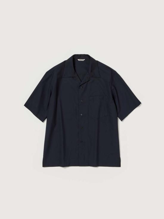  오라리 반팔 셔츠 오랄리 슈퍼파인 트로피컬 울 오픈 칼라 반팔