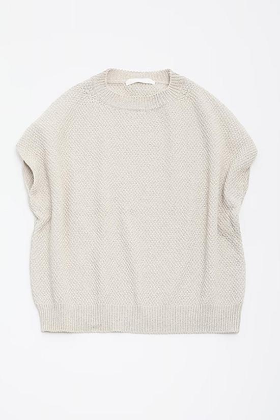  에밤에바 베스트 에바 에바 모스 스티치 조끼 에크루