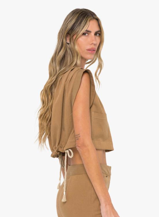  제이비큐 블라우스 JBQ 프린 탑 카라멜 - JBQ