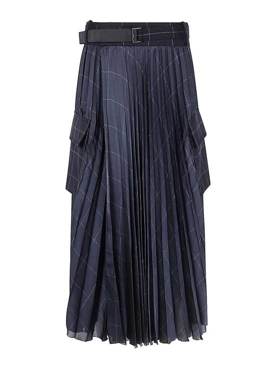  사카이 미디 스커트 2407573001 Dark Blue