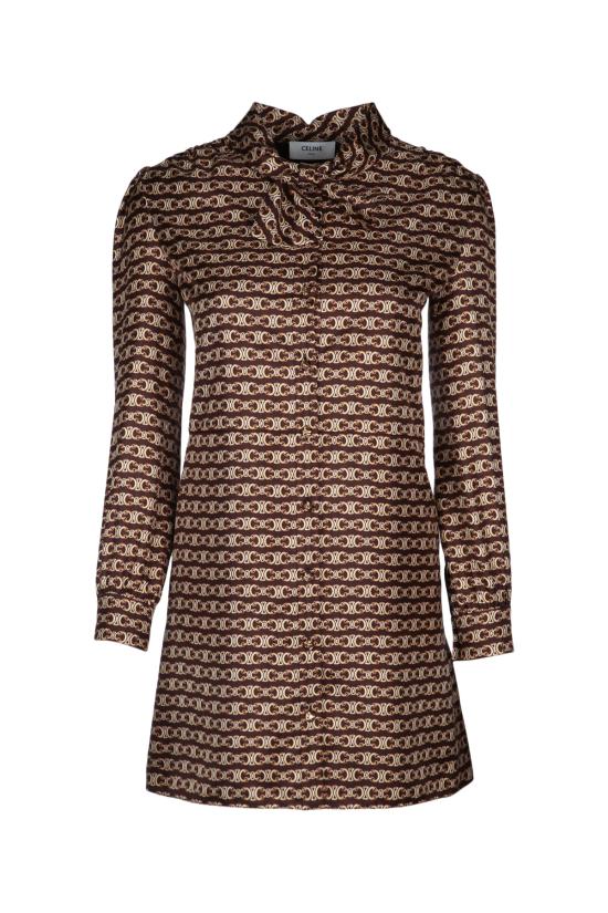 24FW 셀린느 숏 원피스 2R89O337Z 18FO MARRONFONC OR