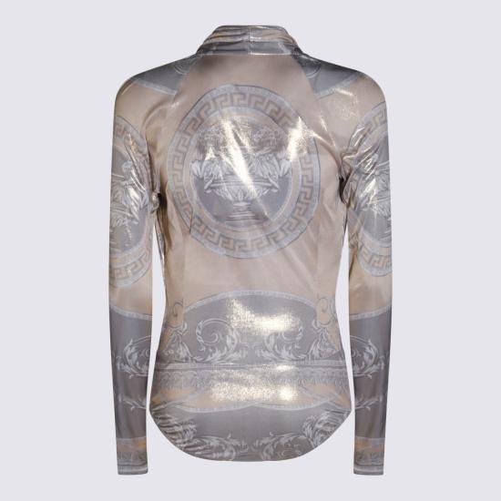 25SS 베르사체 숏 원피스 10053211A135465E450 SILVER GREY CHAMPAGNE - VERSACE
