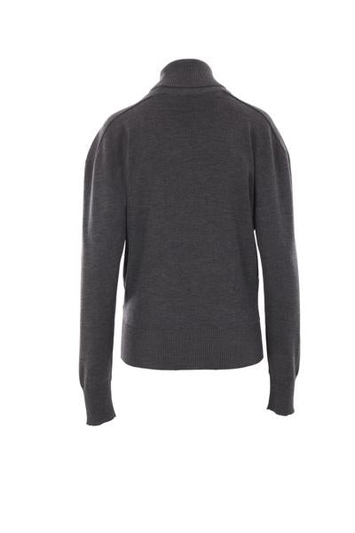 24FW 버버리 스플릿 터틀넥 라인 울 스웨터  8095113A1391 MID GREY - BURBERRY