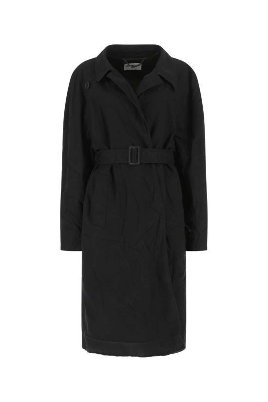  발렌시아가 랩 카코트 벨티드 코트 698285TKP060100 Black