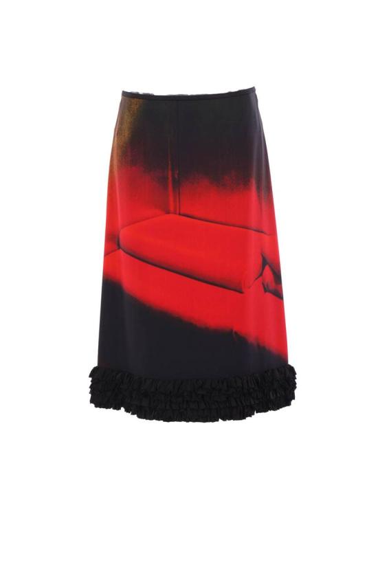 25SS 질샌더 숏 스커트 J03MA0231J20303976 RUBY VELVET