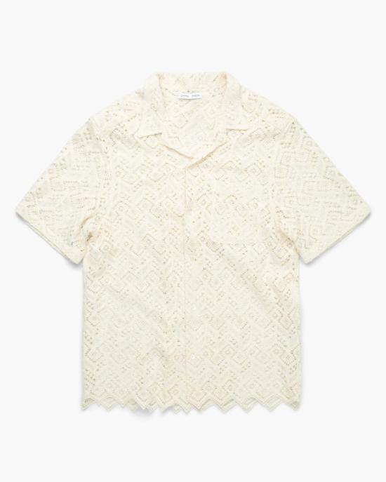  커먼스웨덴 반팔 셔츠 Cmmn Swdn Ture 코튼 레이스  크림