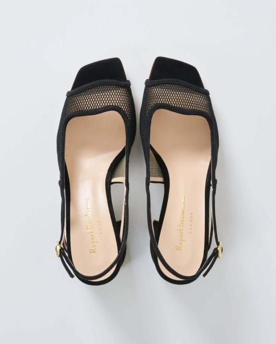  루퍼트샌더슨 힐/펌프스 루퍼트 샌더슨 카발케이드 슬링백 힐 블랙 메시 - RUPERT SANDERSON