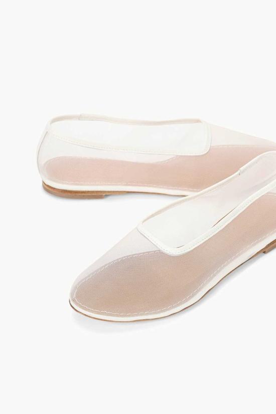  스타우드 플랫 슈즈 슈타우드 알바 발레 플랫 페이퍼 화이트 - STAUD