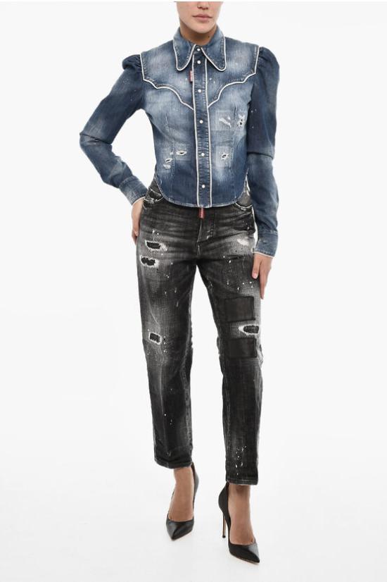  디스퀘어드2 데님 셔츠 S72DL0740 S30341 470 Blue - DSQUARED2