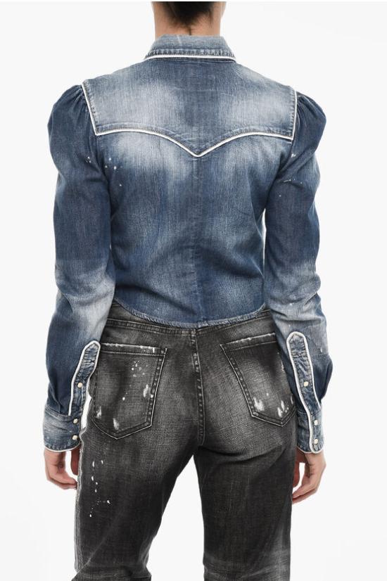  디스퀘어드2 데님 셔츠 S72DL0740 S30341 470 Blue - DSQUARED2