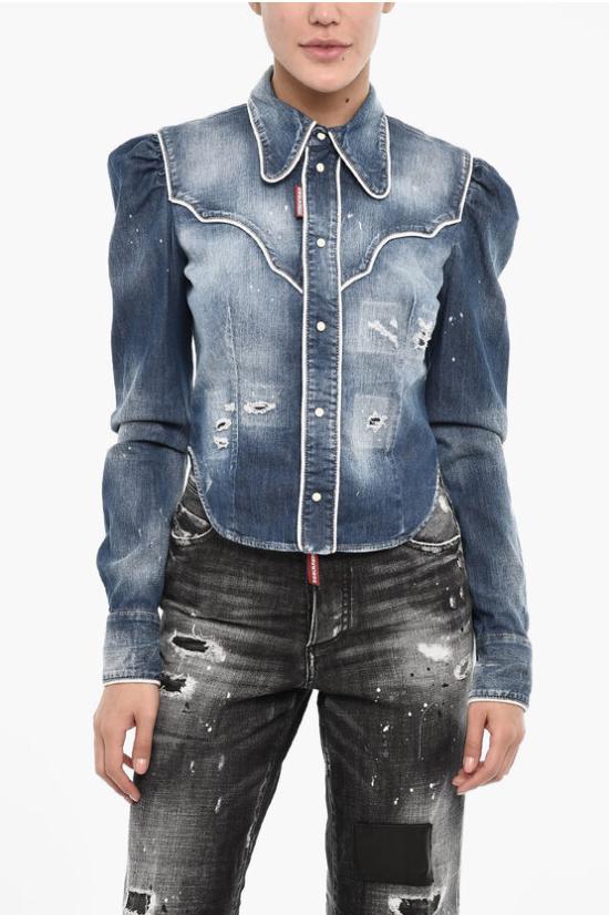  디스퀘어드2 데님 셔츠 S72DL0740 S30341 470 Blue