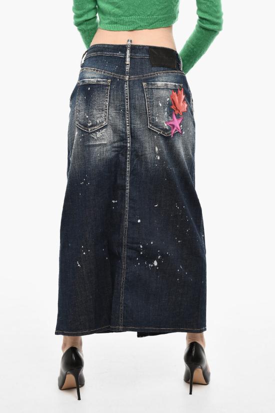  디스퀘어드2 데님 스커트 S75MA0893 S30342 470 Blue - DSQUARED2
