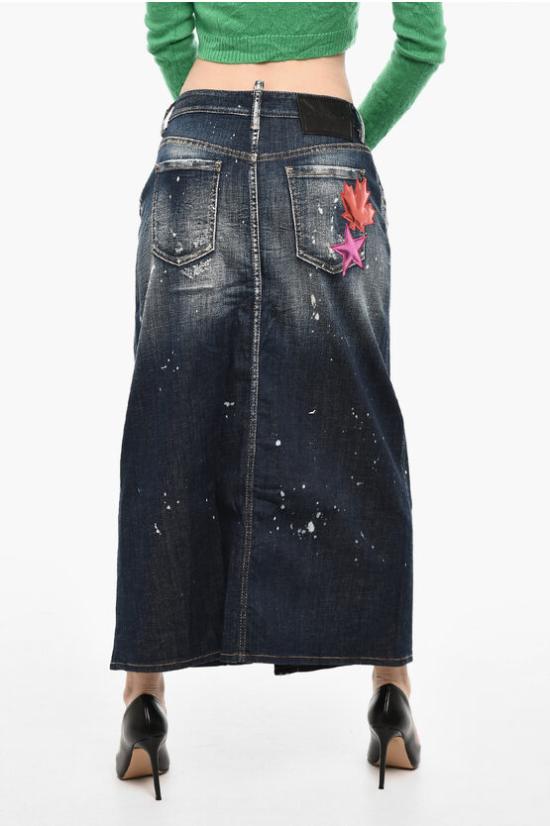  디스퀘어드2 데님 스커트 S75MA0893 S30342 470 Blue - DSQUARED2